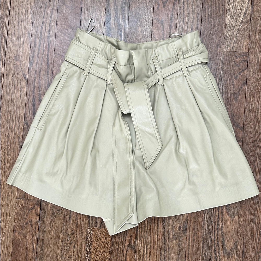 Zara Leather High-Waist Shorts